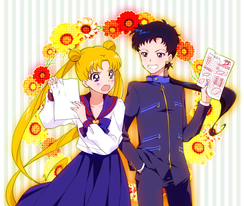 tsukino usagi and seiya kou (bishoujo senshi sailor moon and 1 more) drawn by namizou