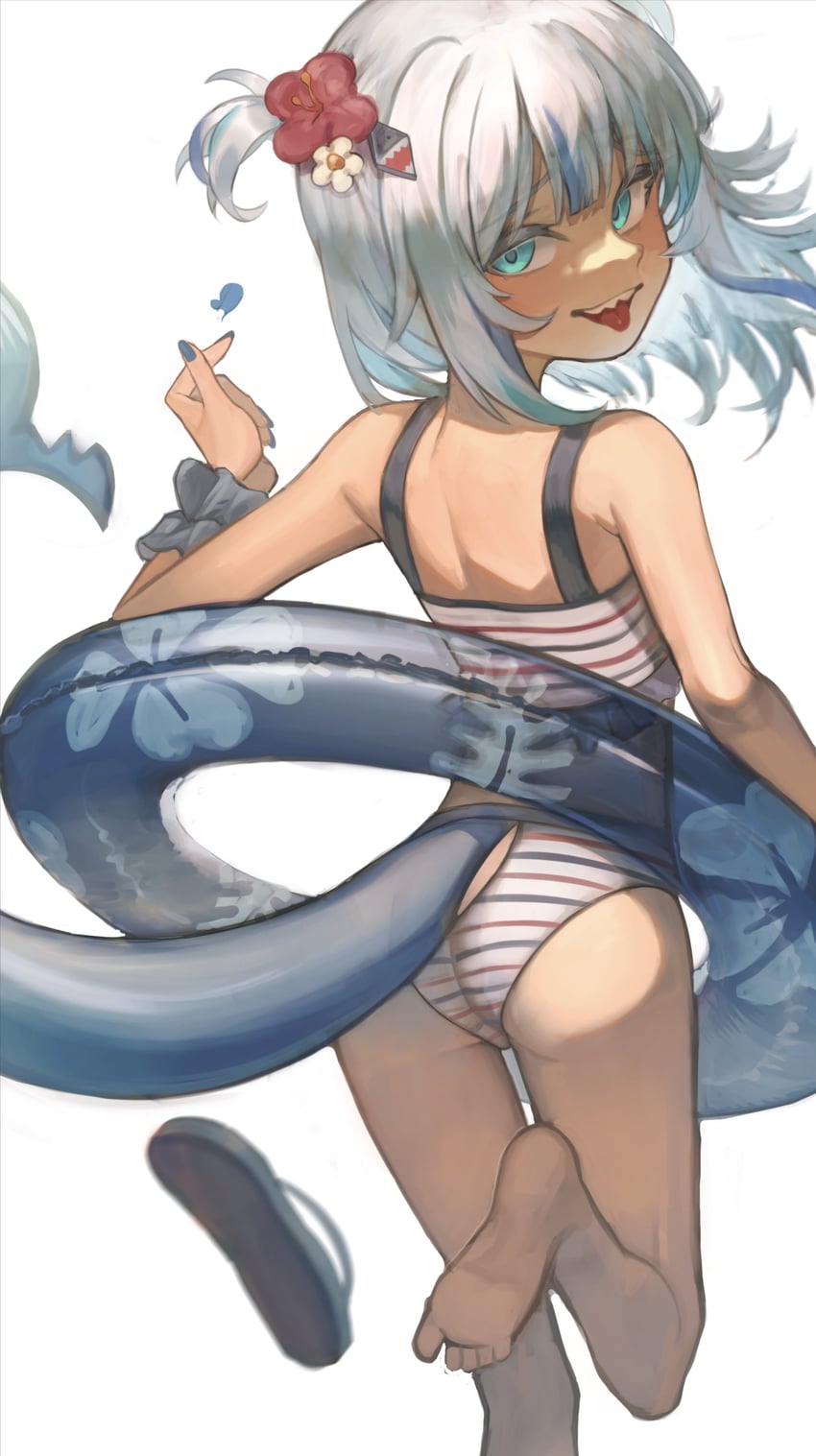 gawr gura (hololive and 1 more) drawn by merumo_(ss99807238)
