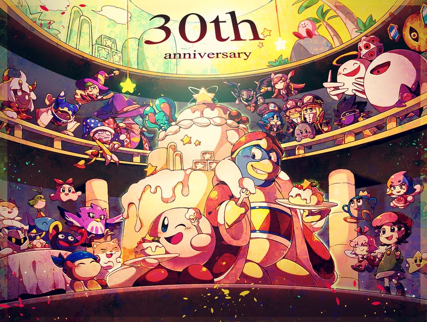 kirby, meta knight, king dedede, magolor, bandana waddle dee, and 27 more (kirby) drawn by shirushiki