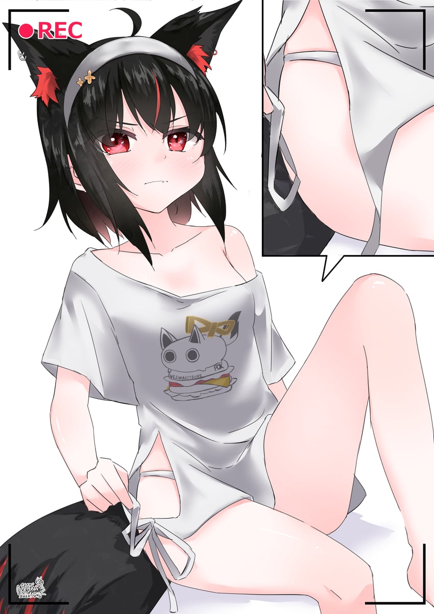 shirakami fubuki, kurokami fubuki, and nejima kitsune (hololive) drawn by yuri_pekko