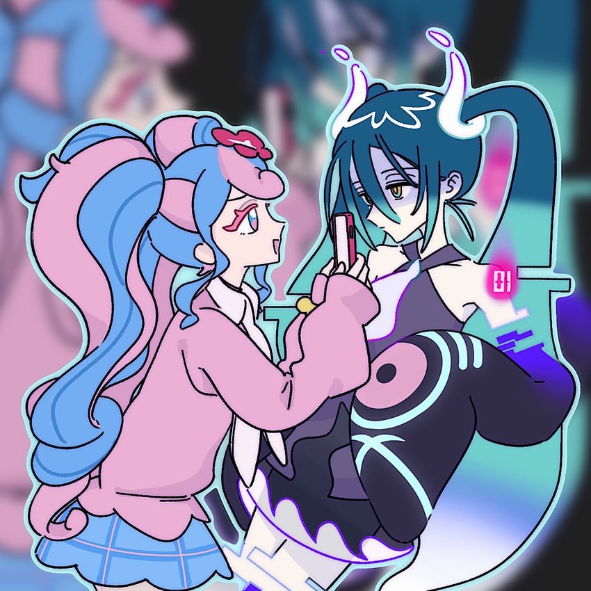 hatsune miku, ghost miku, and fairy miku (pokemon and 2 more) drawn by wo_buxiang_gongle