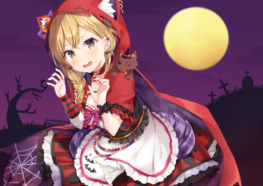 little red riding hood, ichigaya arisa, and big bad wolf (bang dream! and 1 more) drawn by maruru_(marurupan)