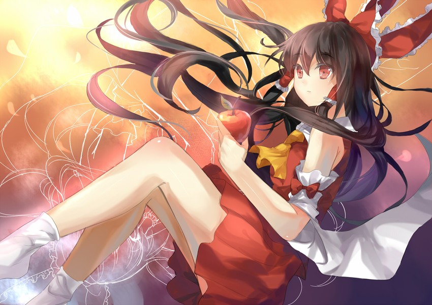 Anime girl with brown hair and red eyes