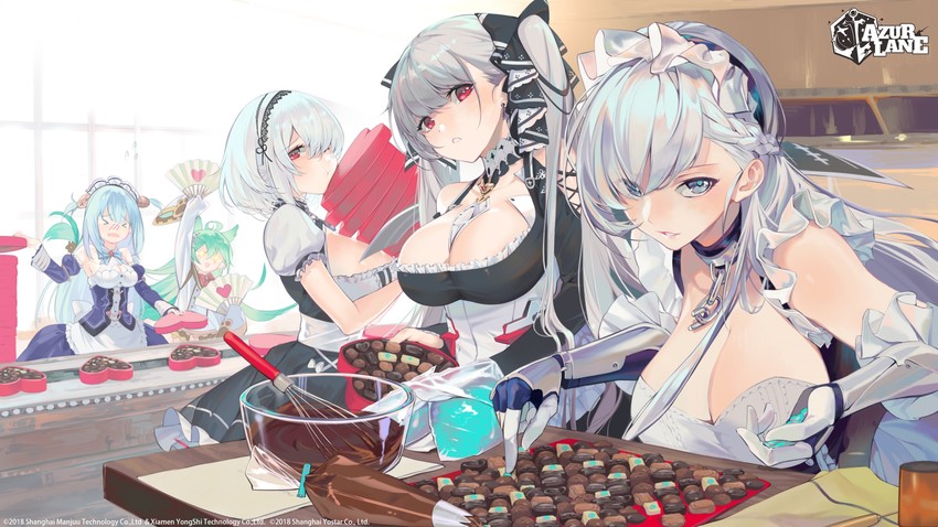 formidable, sirius, belfast, akashi, and neptune (azur lane) drawn by angye_fdez
