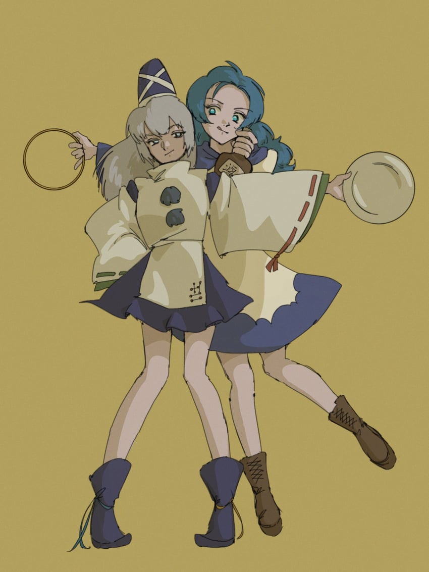 mononobe no futo and kumoi ichirin (touhou) drawn by batsu_13