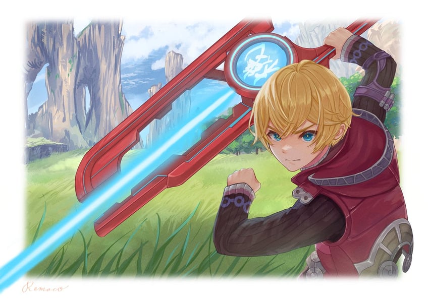 shulk (xenoblade chronicles and 1 more) drawn by remaco