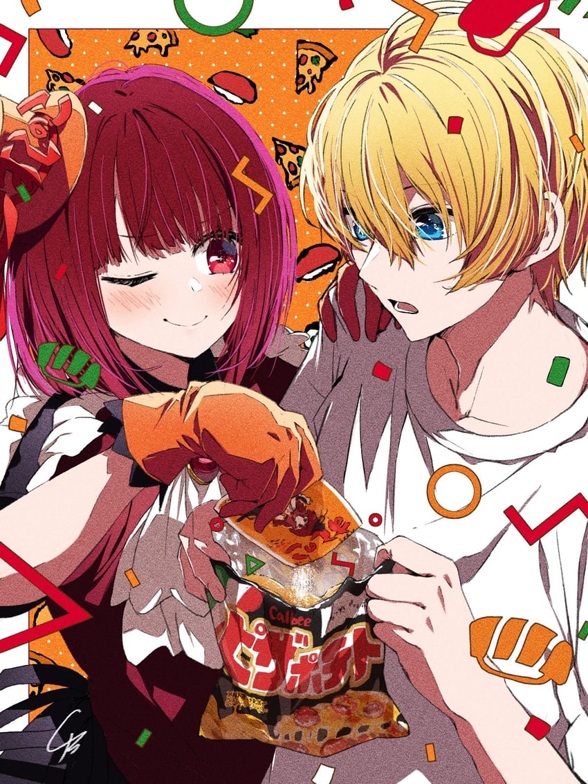 arima kana and hoshino aquamarine (oshi no ko and 1 more) drawn by 4b-enpitsu