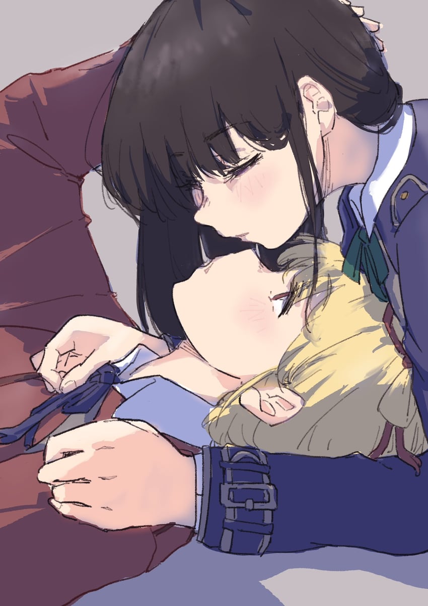nishikigi chisato and inoue takina (lycoris recoil) drawn by daimyo0208