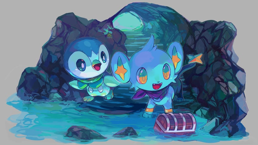 piplup and shinx (pokemon and 1 more) drawn by qqqb