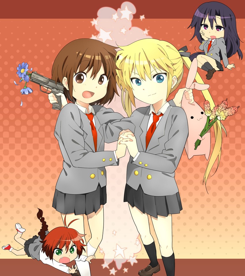 sonya, oribe yasuna, goshiki agiri, unused character, and pyonsuke (kill me baby) drawn by tariho_(robotanime)