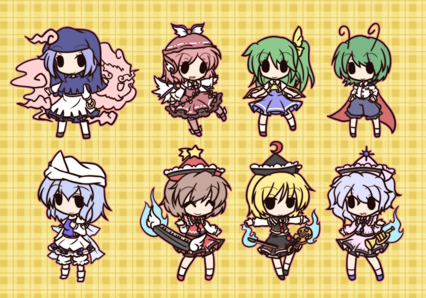 mystia lorelei, daiyousei, wriggle nightbug, kumoi ichirin, letty whiterock, and 4 more (touhou) drawn by fushigi_ebi