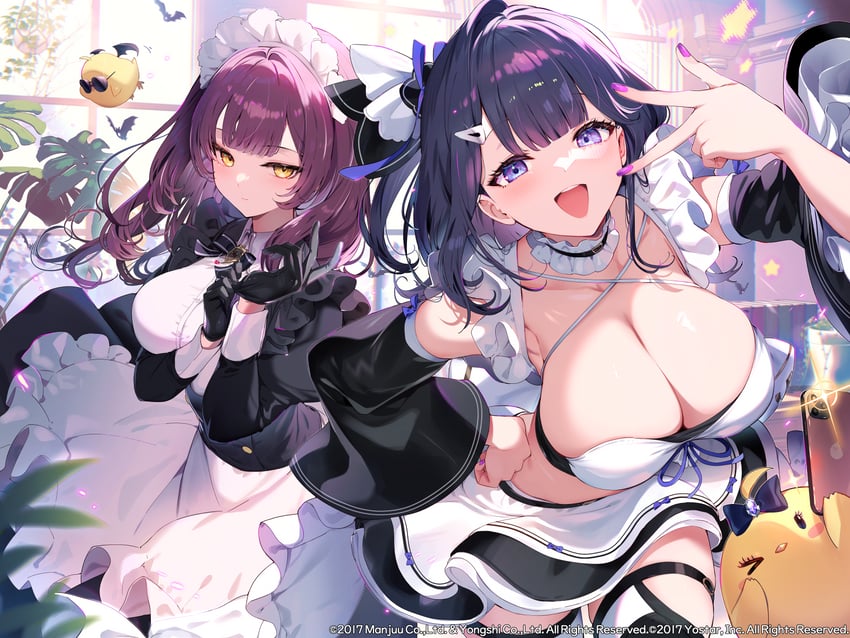 manjuu, liverpool, and devonshire (azur lane) drawn by kat_(bu-kunn)