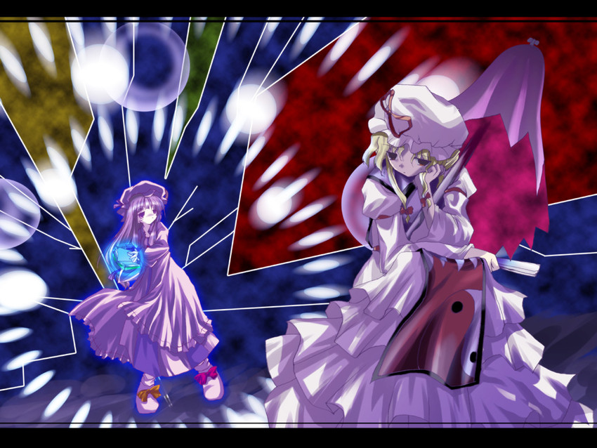 patchouli knowledge and yakumo yukari (touhou) drawn by izumi_yukiru
