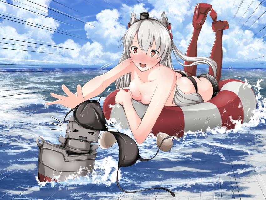 amatsukaze and rensouhou-kun (kantai collection) drawn by tamagane_chikyu