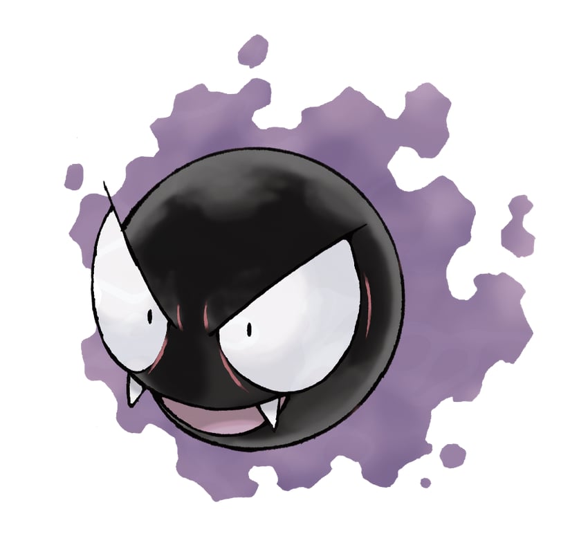 gastly (pokemon and 1 more) drawn by sugimori_ken