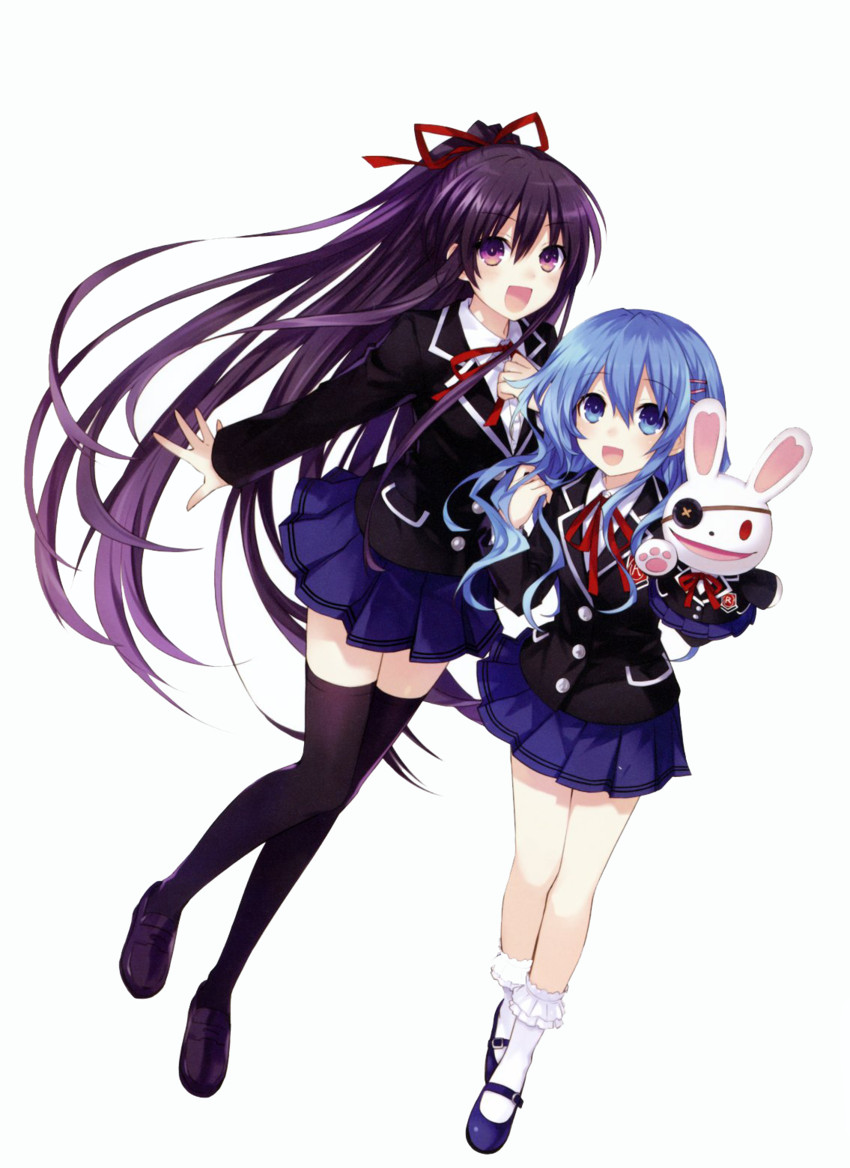 yatogami tohka, himekawa yoshino, and yoshinon (date a live) drawn by tsunako