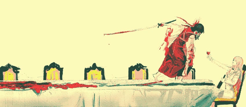 hakurei reimu, rurima, and atouda ako (touhou and 1 more) drawn by on_(_l0_)