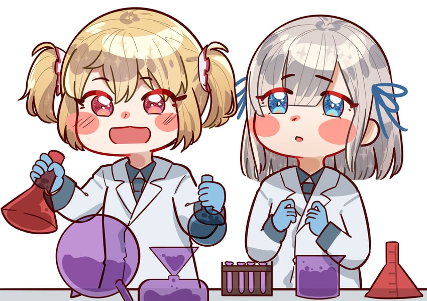 isuzu ren and ayano rika (mahou shoujo madoka magica and 1 more) drawn by mogu_m.g