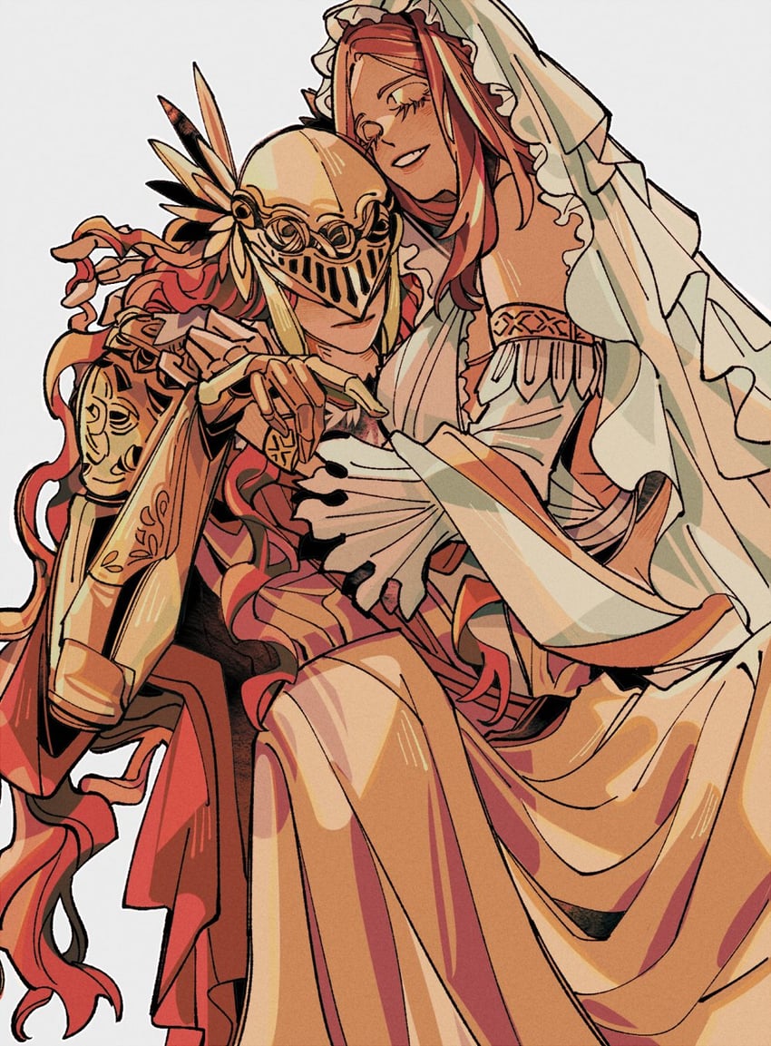 malenia blade of miquella and queen of sunlight gwynevere (elden ring and 3 more) drawn by drenched-in-sunlight