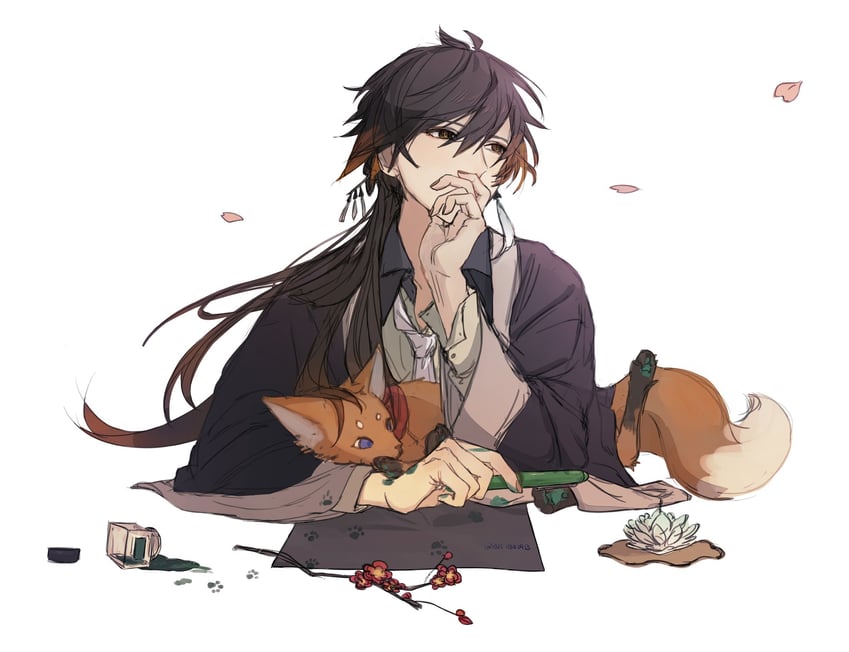 zhongli (genshin impact) drawn by aji_11300913