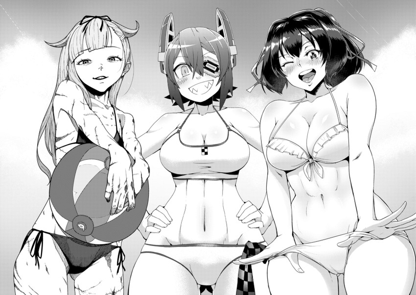yuudachi, tenryuu, yuudachi kai ni, and ise (kantai collection) drawn by bifidus, kurozu_(crozu), and tocky