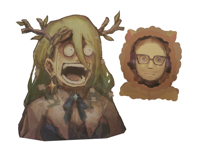 ceres fauna and northernlion (hololive and 2 more) drawn by antsplorer
