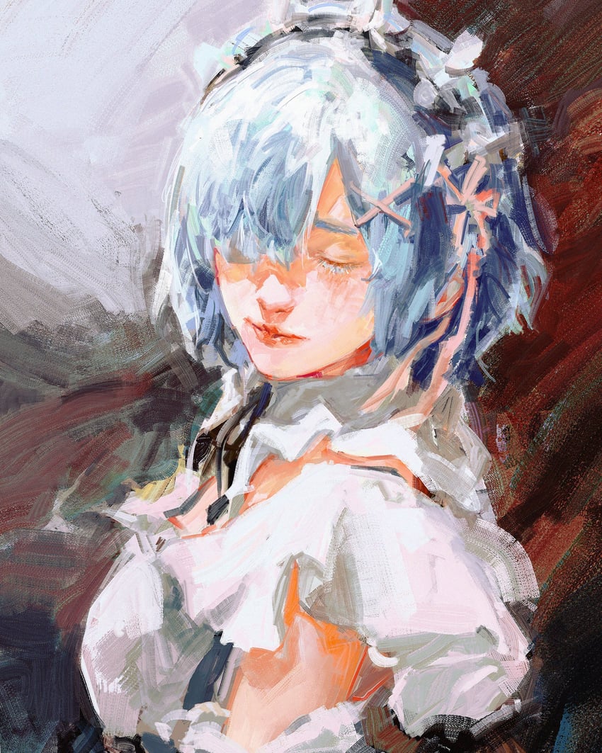 rem (re:zero kara hajimeru isekai seikatsu) drawn by pluvium_grandis