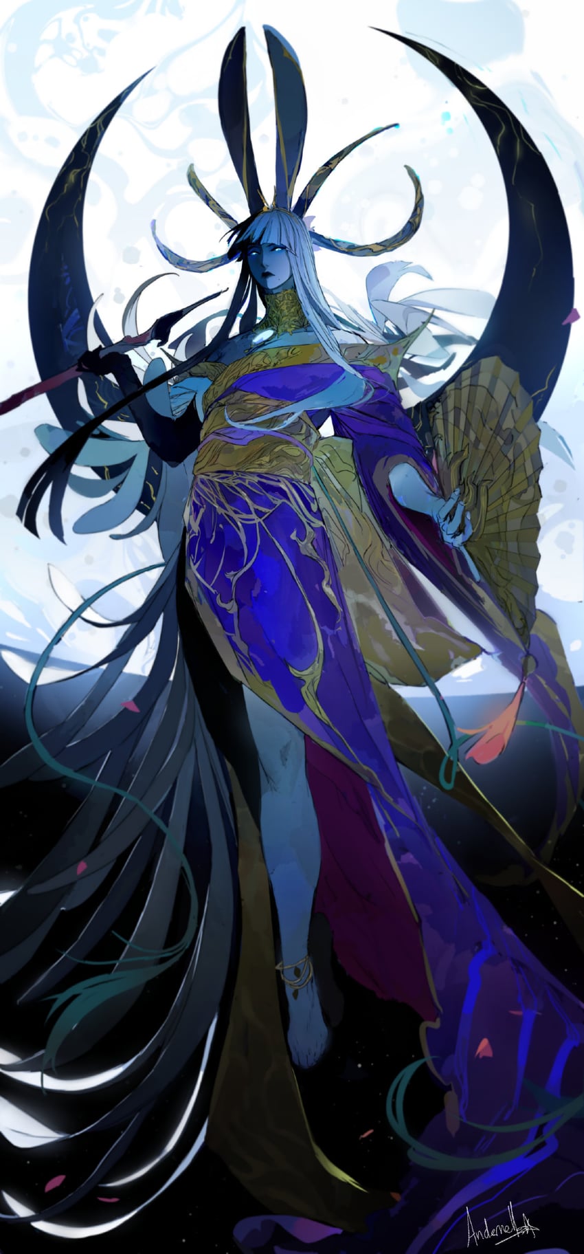 tsukuyomi (final fantasy and 1 more) drawn by andern3ll