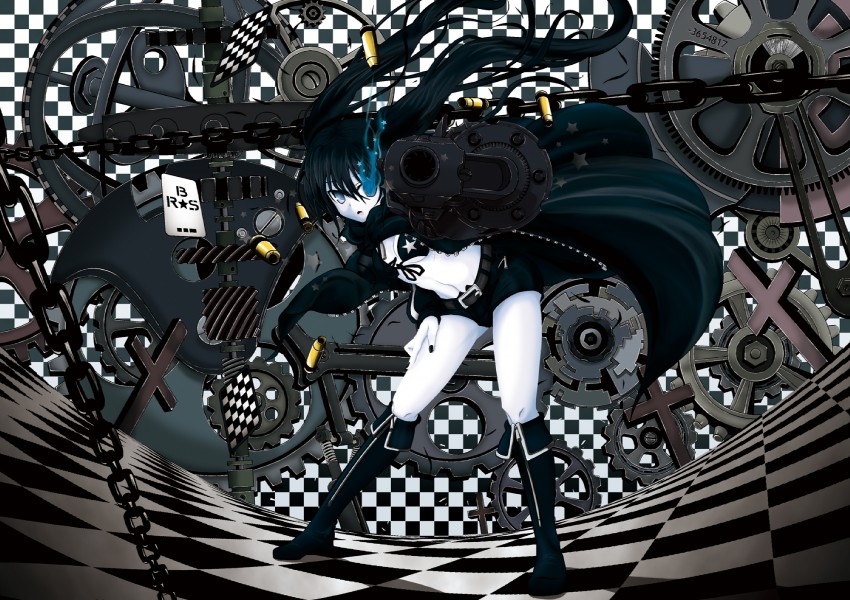black rock shooter (black rock shooter) drawn by satou_samu