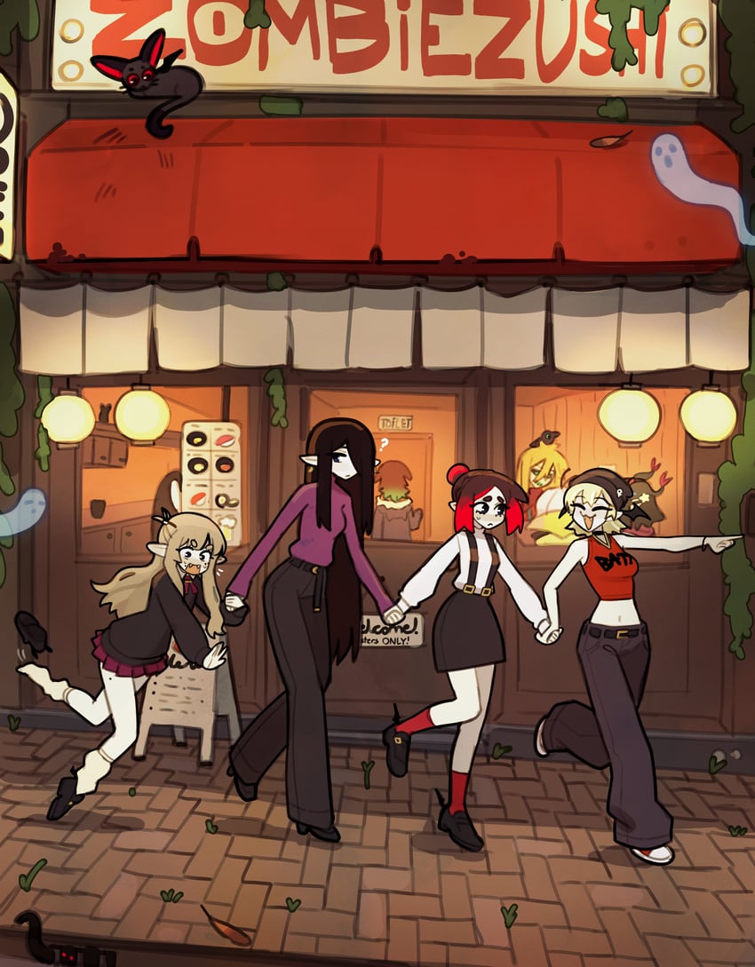 eleanor, mavie, licorice, and scarlett (original) drawn by justadrian_(yoadriandk)