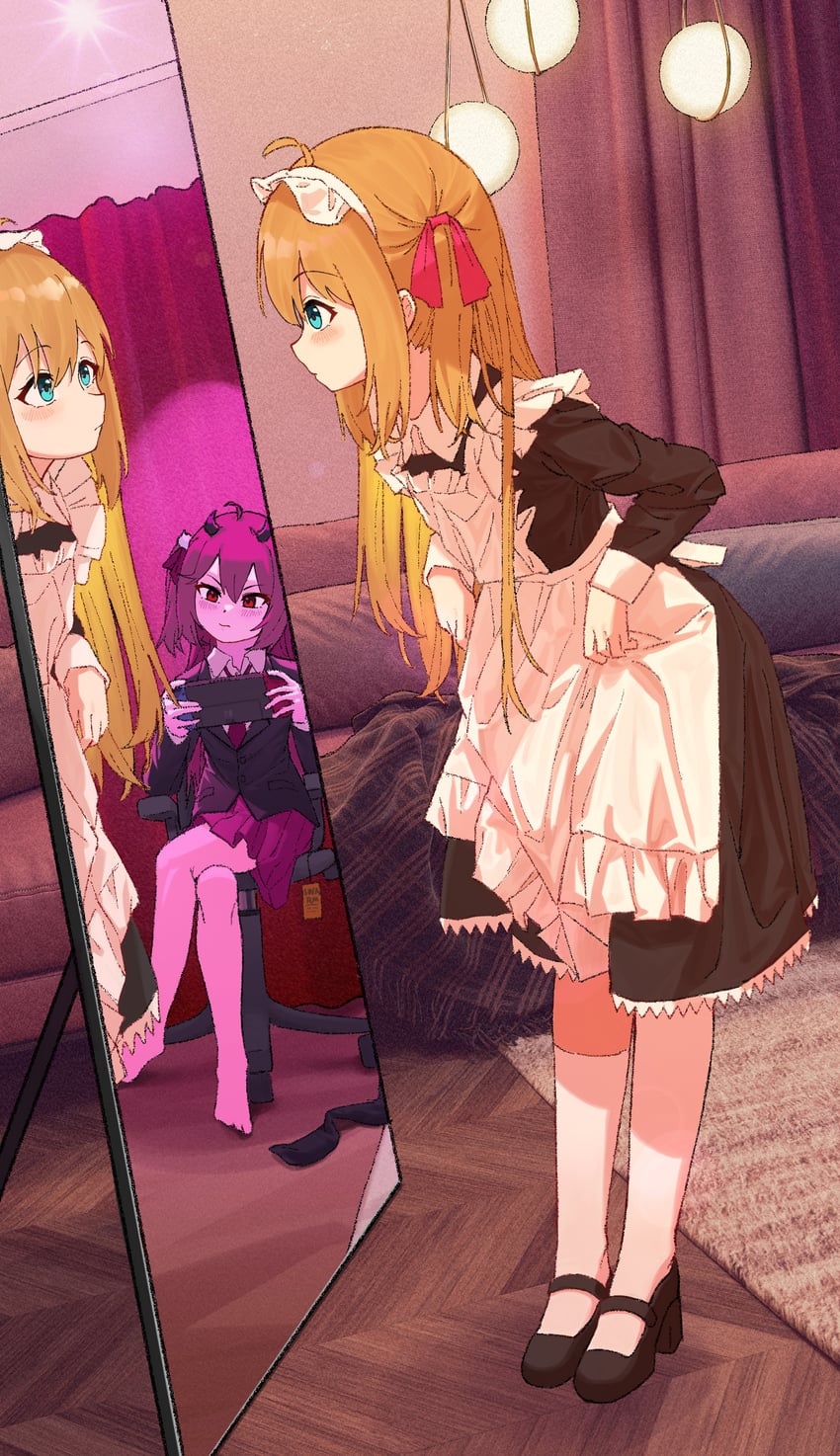 neuro-sama and evil neuro-sama (vedal ai) drawn by user_acidrain