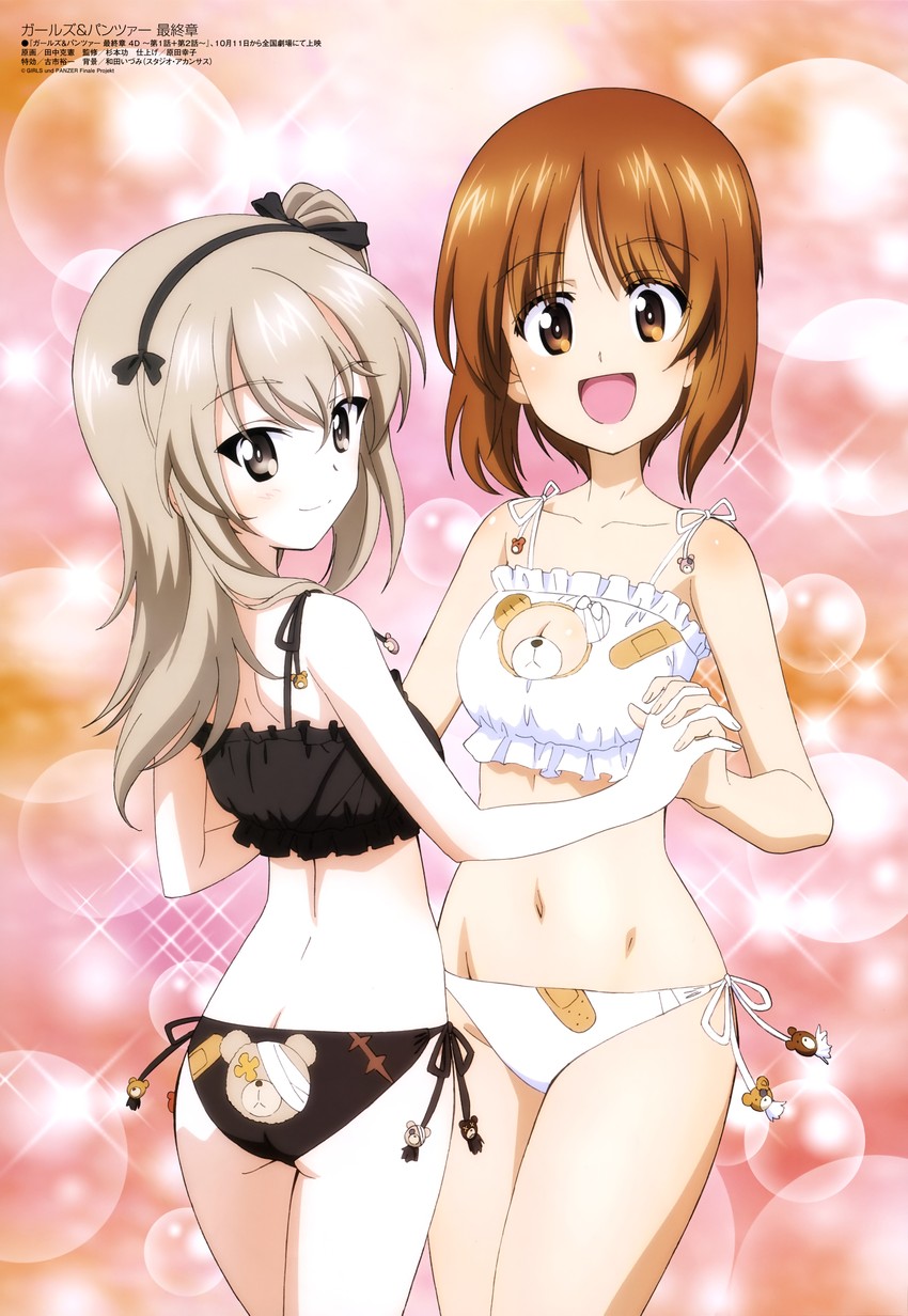 nishizumi miho, shimada arisu, and boko (girls und panzer and 1 more) drawn by tanaka_katsunori