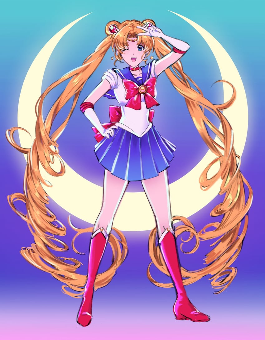 tsukino usagi and sailor moon (bishoujo senshi sailor moon) drawn by kivavis