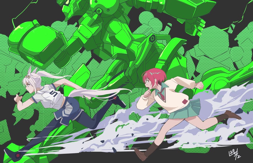 oguri cap, amate yuzuriha, and gquuuuuux (umamusume and 3 more) drawn by nikulas_cage