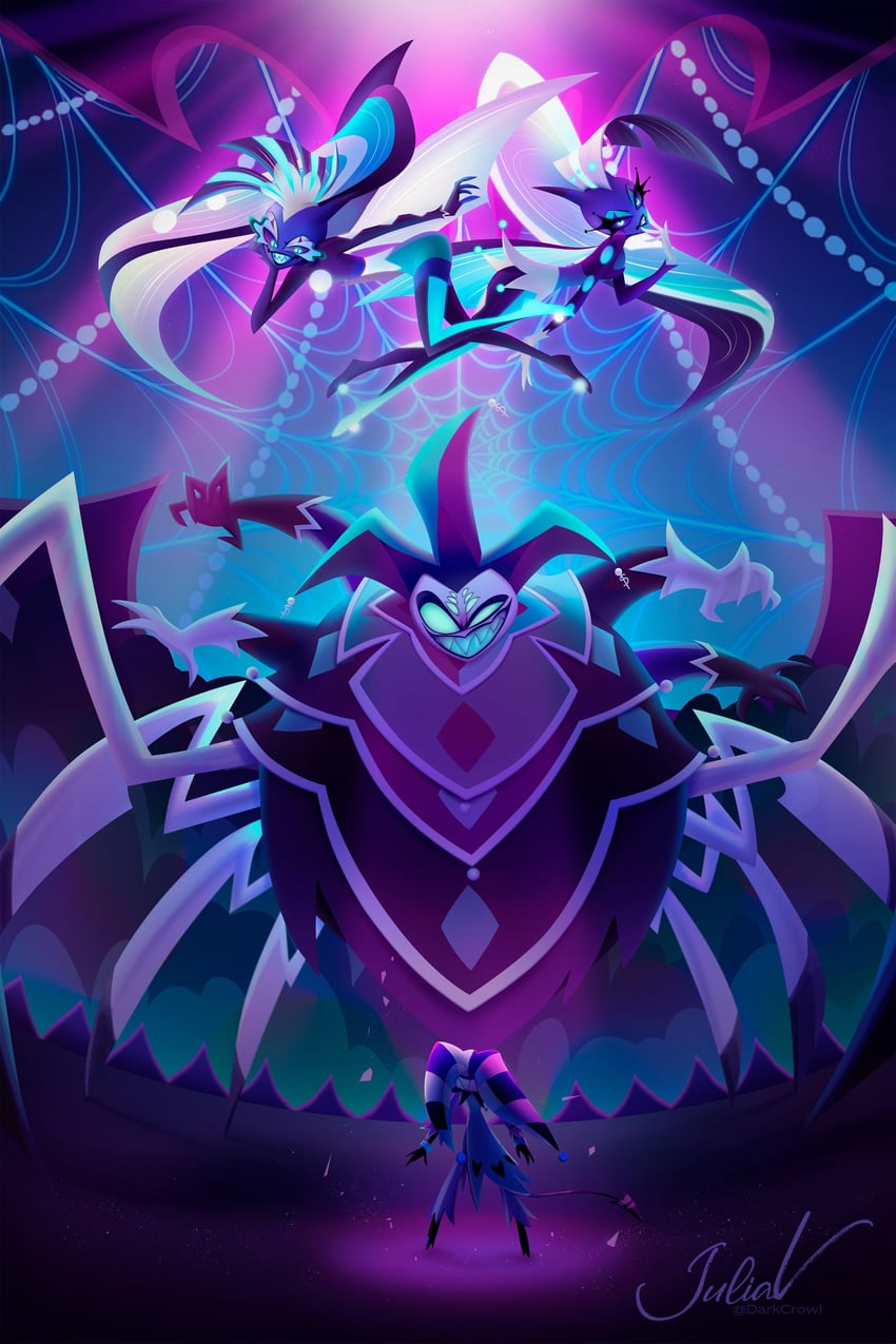 fizzarolli, glitz, glam, and mammon (helluva boss) drawn by dark_crowl