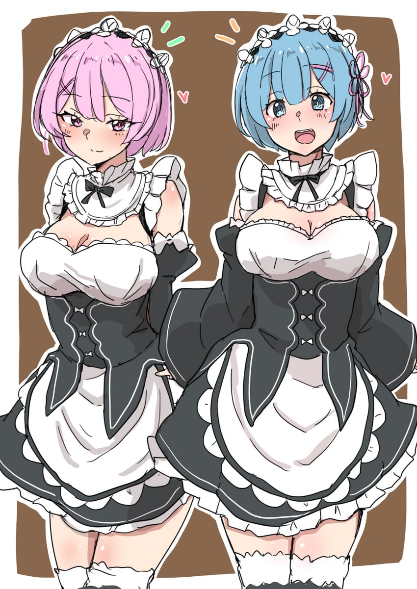 rem and ram (re:zero kara hajimeru isekai seikatsu) drawn by spvrud3z2