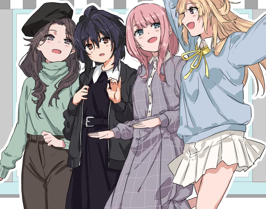 takigawa miu, fujima sakura, kamiki mikami, and orihara sumika (22/7) drawn by seiso_jk_18