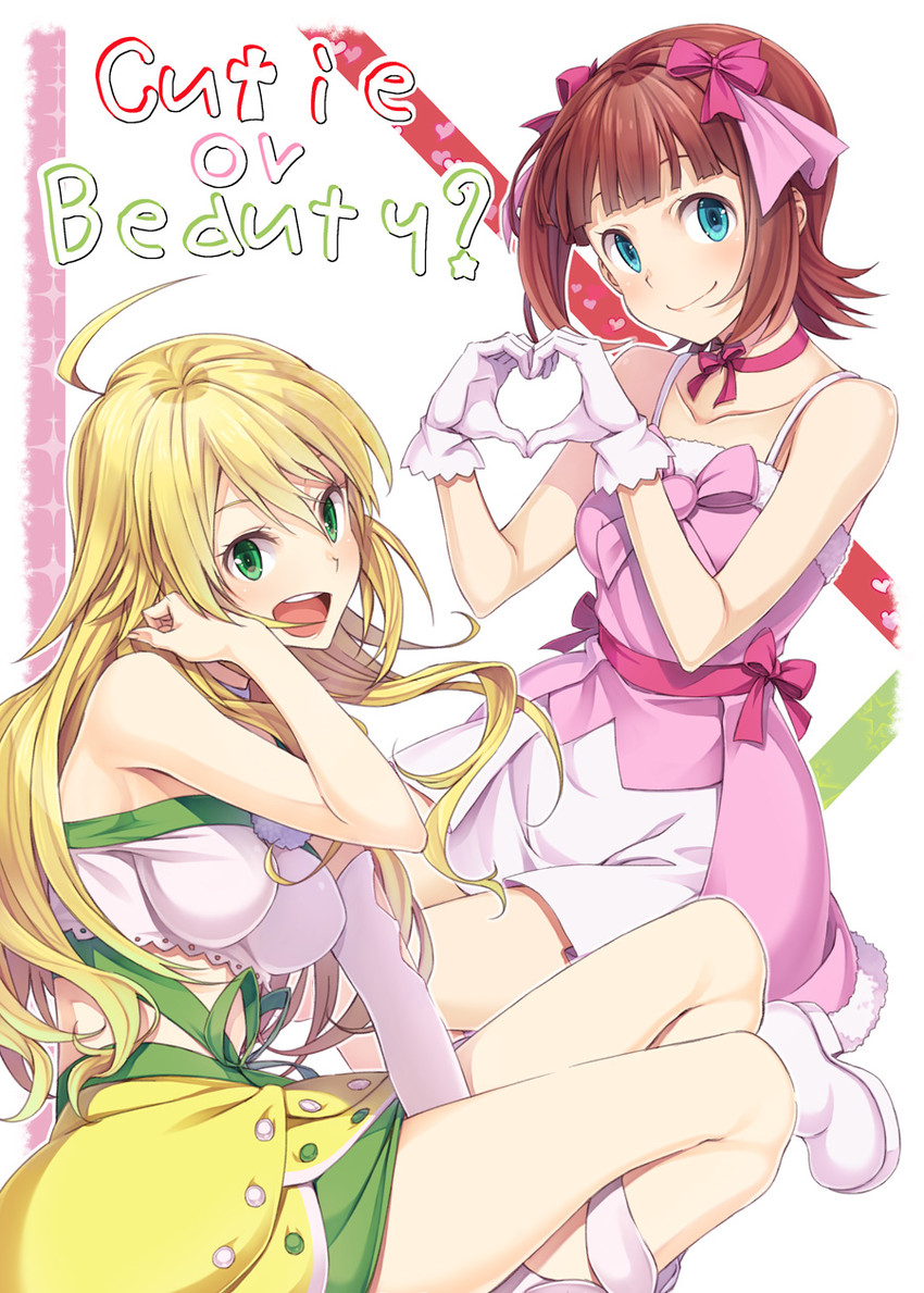 hoshii miki and amami haruka (idolmaster and 2 more) drawn by nanaran
