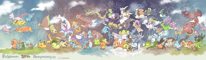pikachu, charizard, piplup, bulbasaur, oshawott, and 103 more (pokemon) drawn by konanbo