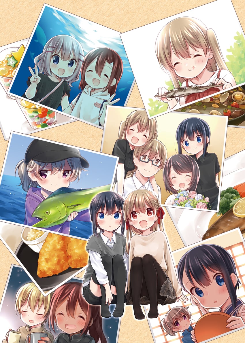 yoshinaga koi, minagi koharu, sea nyan, fukumoto futaba, fukumoto ichika, and 4 more (slow loop) drawn by uchino_maiko