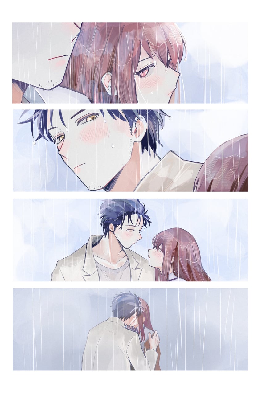makise kurisu and okabe rintarou (steins;gate) drawn by suehiroch0