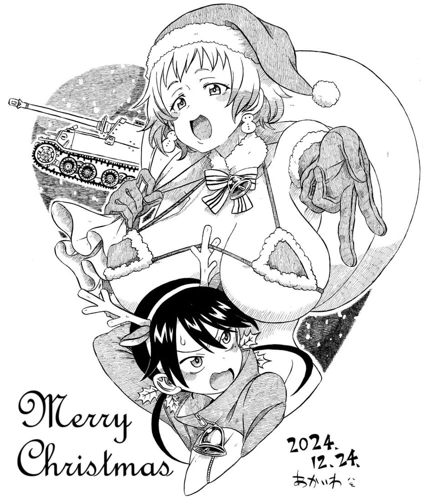 terauchi kei and nogata naoko (girls und panzer and 1 more) drawn by akaiwa1