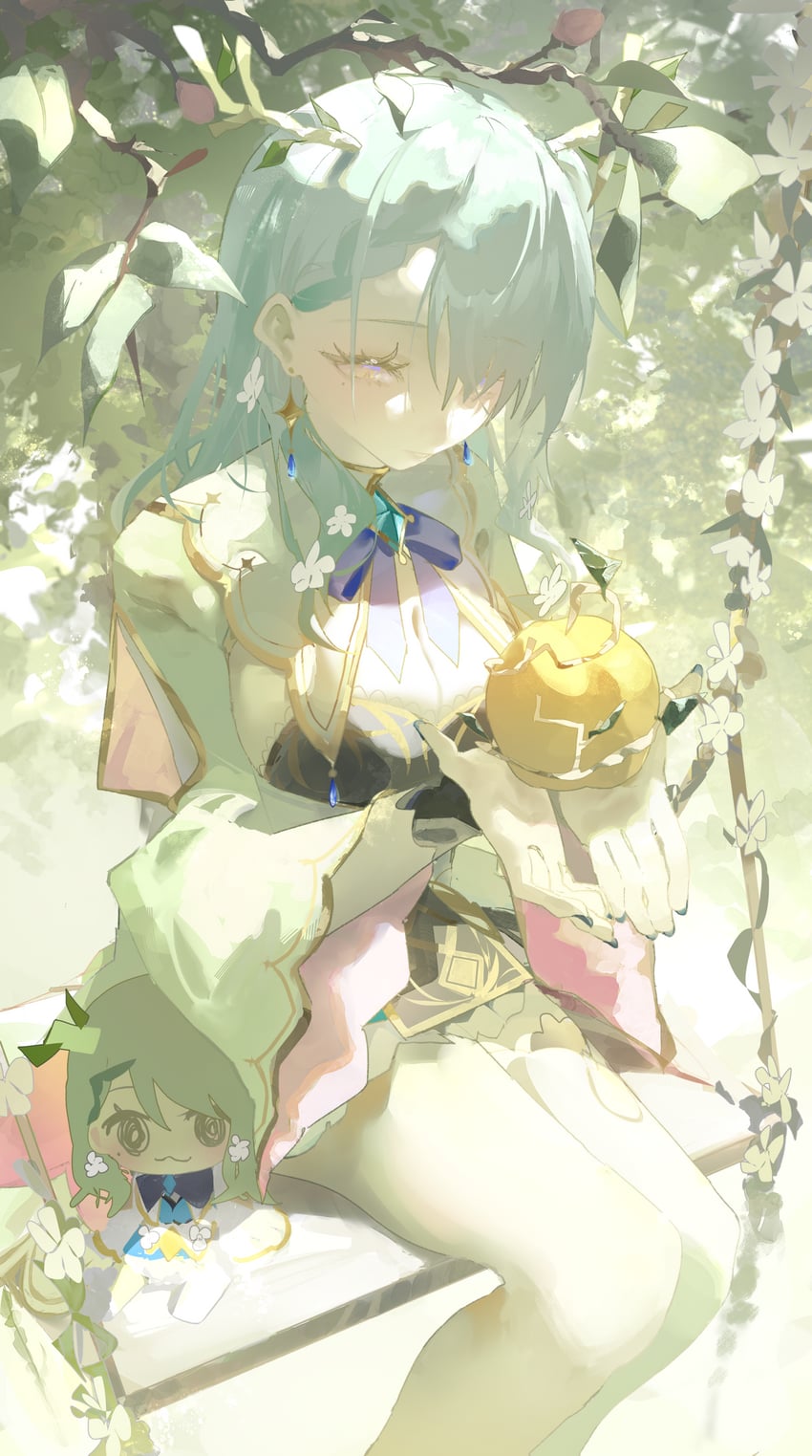 ceres fauna and smol fauna (hololive and 1 more) drawn by kyoro_ina