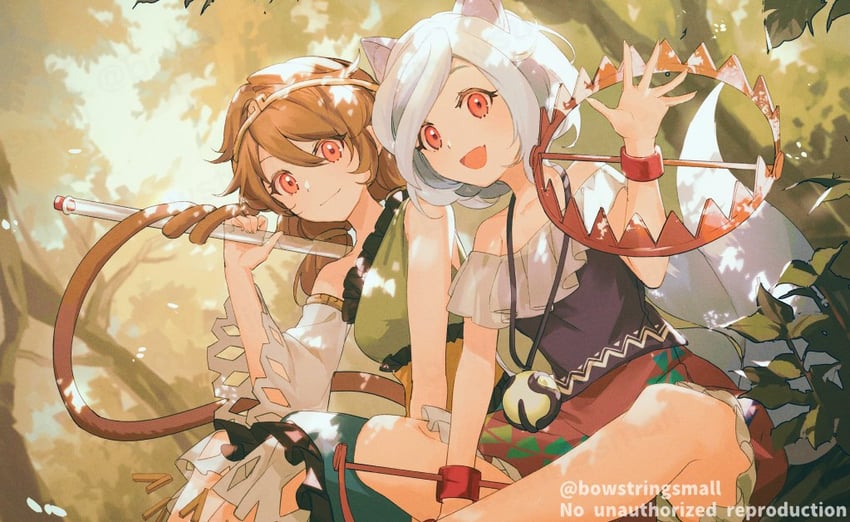 son biten and mitsugashira enoko (touhou) drawn by oito_(bowstringsmall)
