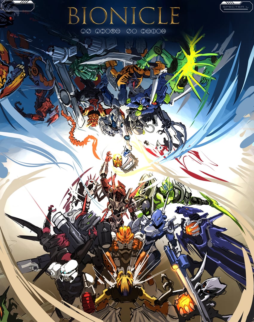 tahu, gali, kopaka, lewa, onua, and 19 more (the lego group and 1 more) drawn by specter_l