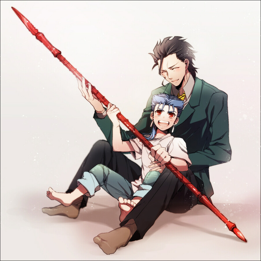cu chulainn and diarmuid ua duibhne (fate and 2 more) drawn by amakura_(am_as)