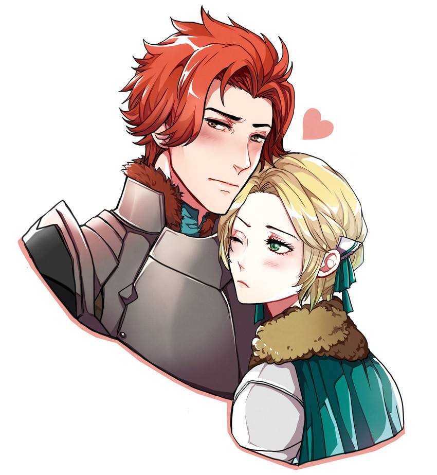 ingrid brandl galatea and sylvain jose gautier (fire emblem and 1 more) drawn by marureenu