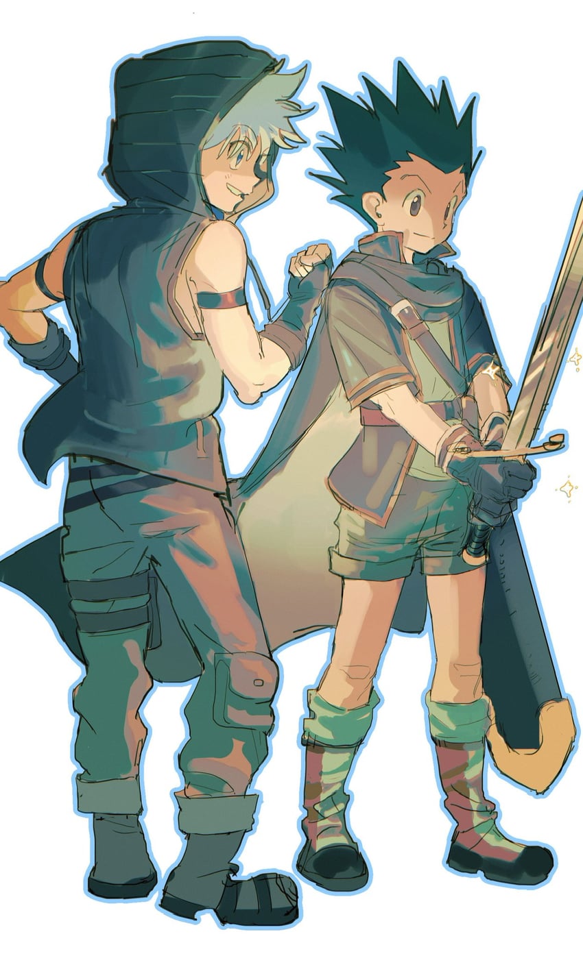killua zoldyck and gon freecss (hunter x hunter) drawn by cuf_nayl
