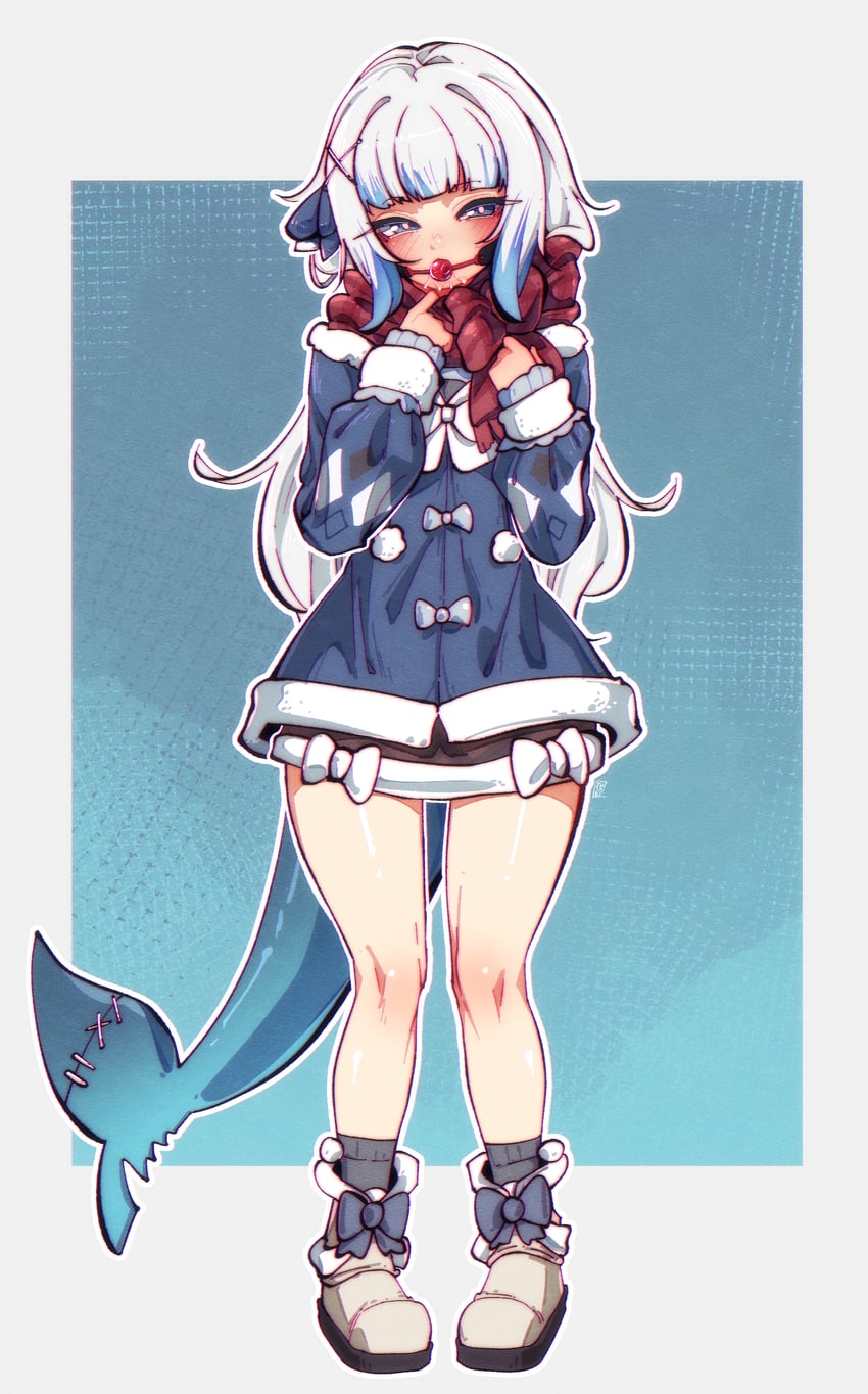 gawr gura (hololive and 1 more) drawn by yutakke