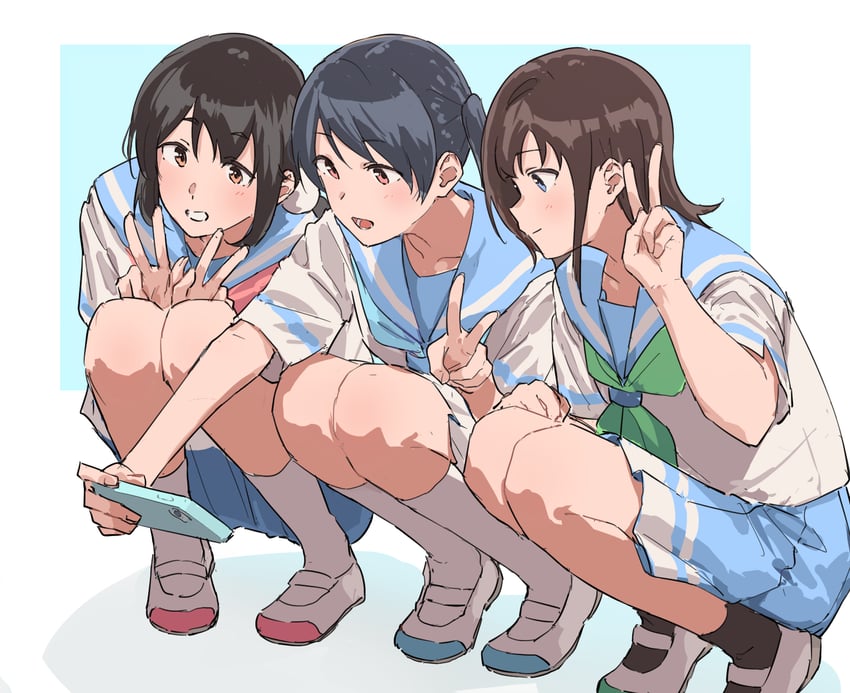 fukui sayaka, iwata keina, and hakase michiru (hibike! euphonium) drawn by matarasu_(aaaaaaaaj)
